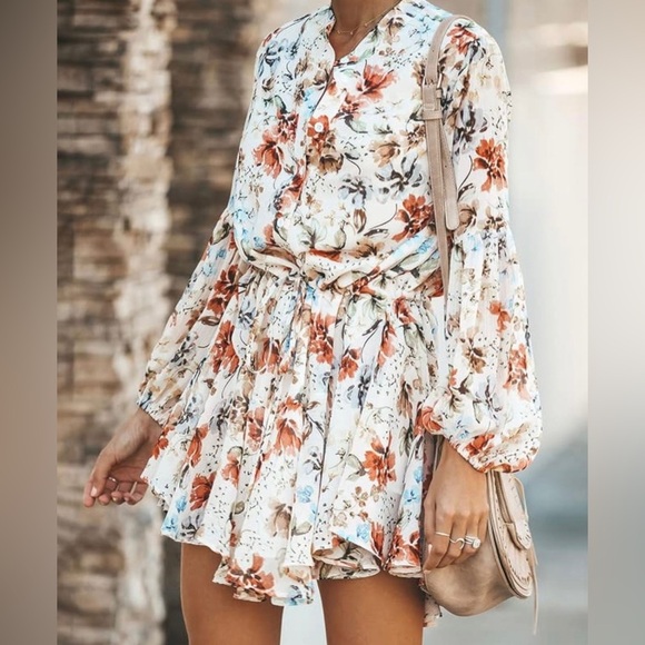 CLARISBELLE 🌺FLORAL PRINT DRESS🌺 L - Picture 3 of 5